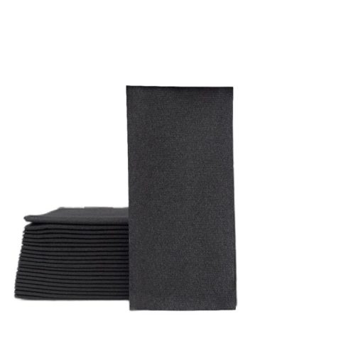 40×40 cm 1/8 Garson Katlama Siyah Airlaid Peçete