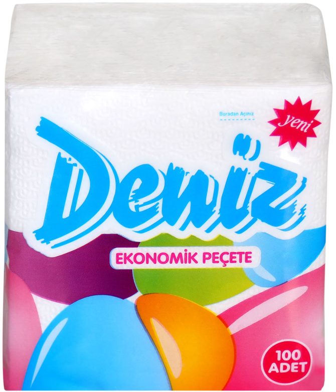 Deniz Ekonomik Peçete 24×23 cm 1/4 Kare Kare Katlama